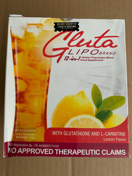 SALE! Gluta Lipo 12in1 Juice Lemon Flavor 10sachets EXP. DEC2023